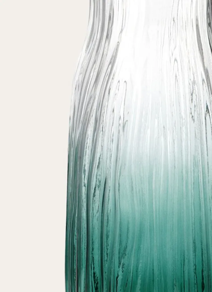 VASE EN VERRE DÉGRADÉ SOUFFLÉ vert