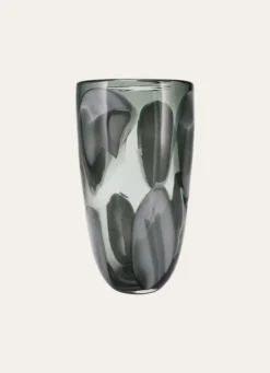 VASE EN VERRE EFFET BULLE DE SAVON BLEU GRIS