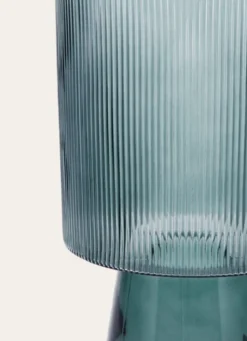 VASE EN VERRE STRIÉ EFFY VERT TRANSPARENT
