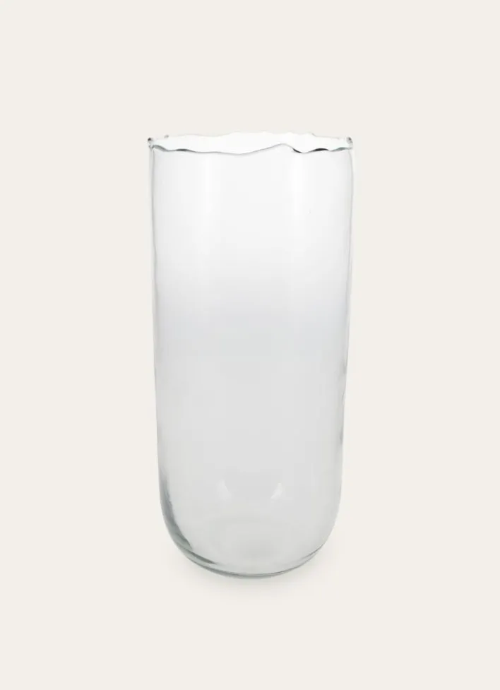 VASE EN VERRE TRANSPARENT FORME ALLONGÉ TRANSPARENT