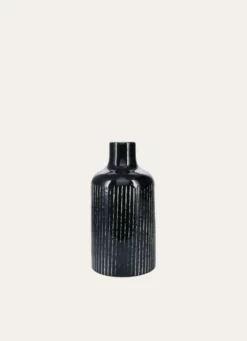 VASE ÉMAILLÉ AVEC LIGNES VERT FONCÉ