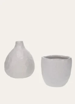 VASE SOLIFLORE EN GRÈS BLANC