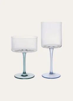 VERRE À EAU SUR PIED ALVIN VERT D'EAU