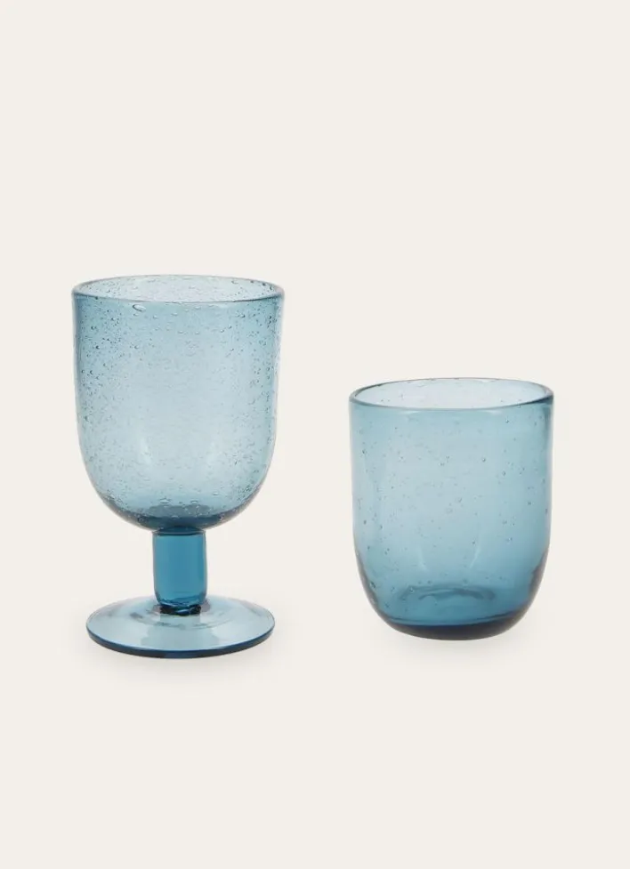 VERRE À PIED BULLÉ LUBERON BLEU PACIFIQUE