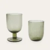 VERRE À PIED BULLÉ LUBERON GRIS VERT