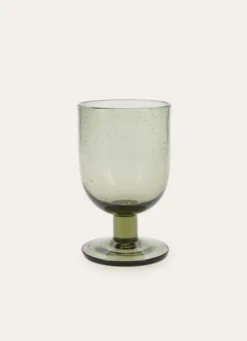 VERRE À PIED BULLÉ LUBERON GRIS VERT