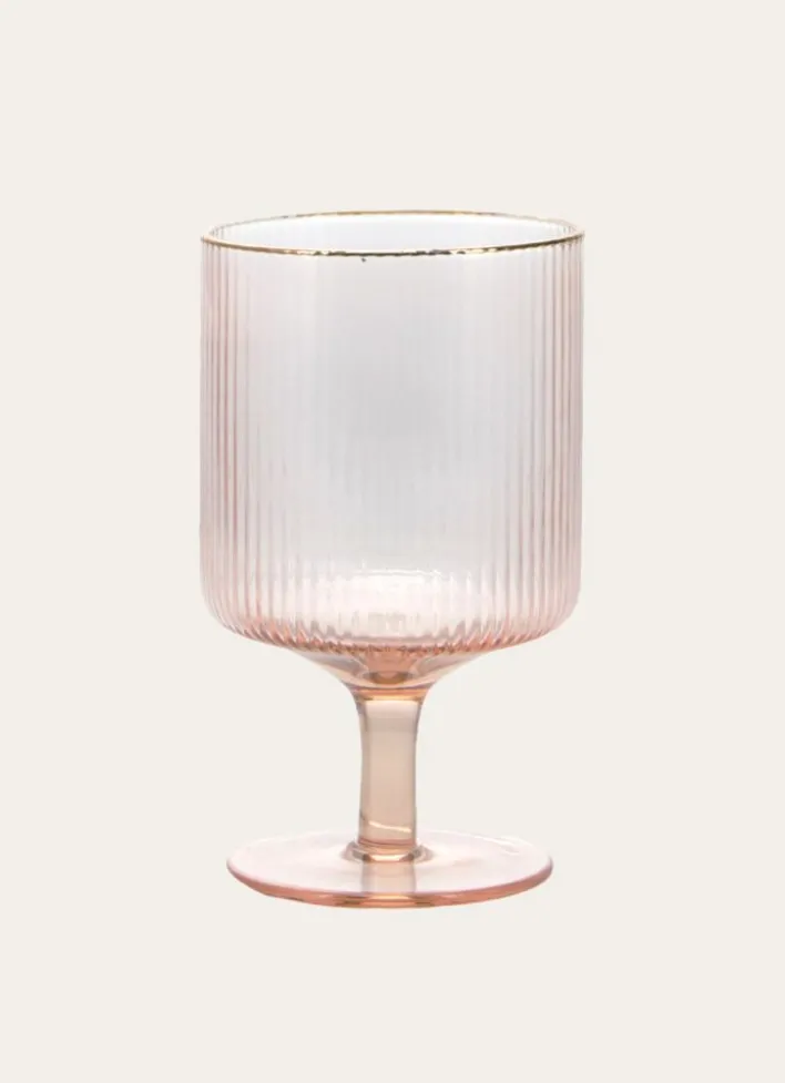 VERRE À PIED EN VERRE FUMÉ STRIÉ NUDE