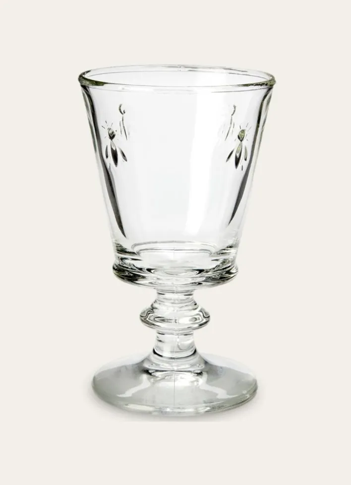 VERRE À PIED À MOTIFS ABEILLES TRANSPARENT