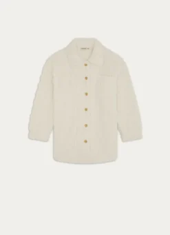 VESTE EN POLAIRE AVEC MOTIFS EMBOSSÉS TORSY ÉCRU