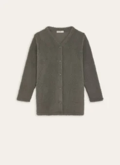 VESTE MANCHES LONGUES BOUTONNÉE EN SHERPA ETAIN