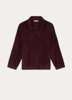 VESTE POLAIRE ZIPPÉE À COL MONTANT ROUGE BORDEAUX