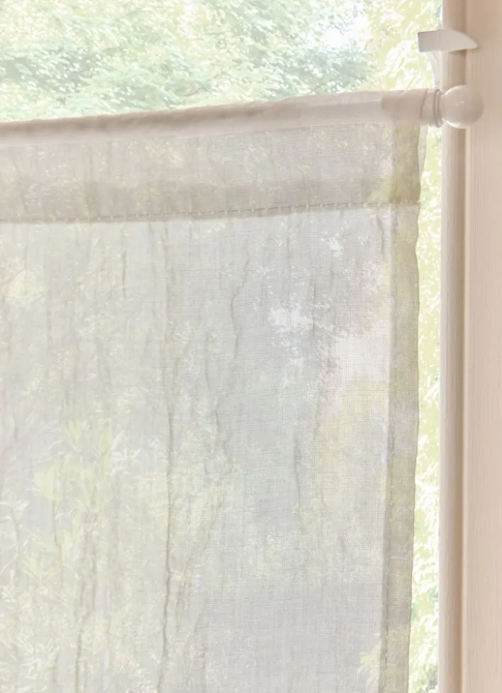 VITRAGE DROIT TAMISANT EFFET FROISSÉ PASSE-TRINGLE BLANC