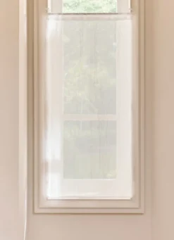 VITRAGE DROIT TAMISANT EFFET FROISSÉ PASSE-TRINGLE BEIGE