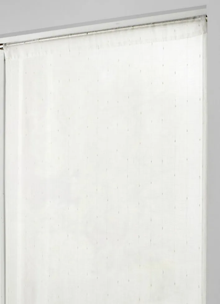 VITRAGE JACQUARD À FINES RAYURES 60 X 120 CM ÉCRU