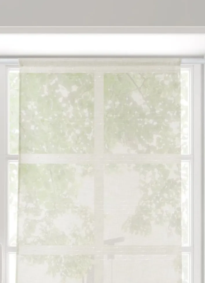 VITRAGE RAYURES HORIZONTALES EN RELIEF 60 X 120CM ECRU