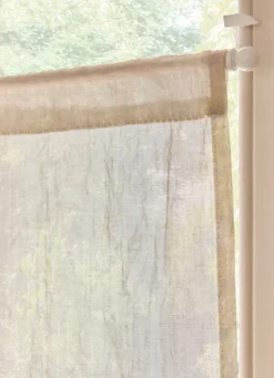 VITRAGE UNI PASSE TRINGLE RUCHER BEIGE