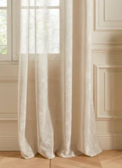 VOILAGE IMPRIMÉ FLORAL BEIGE