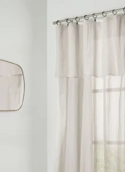 VOILAGE LÉGÈREMENT FROISSÉ FINITION DROITE H300 CM BEIGE