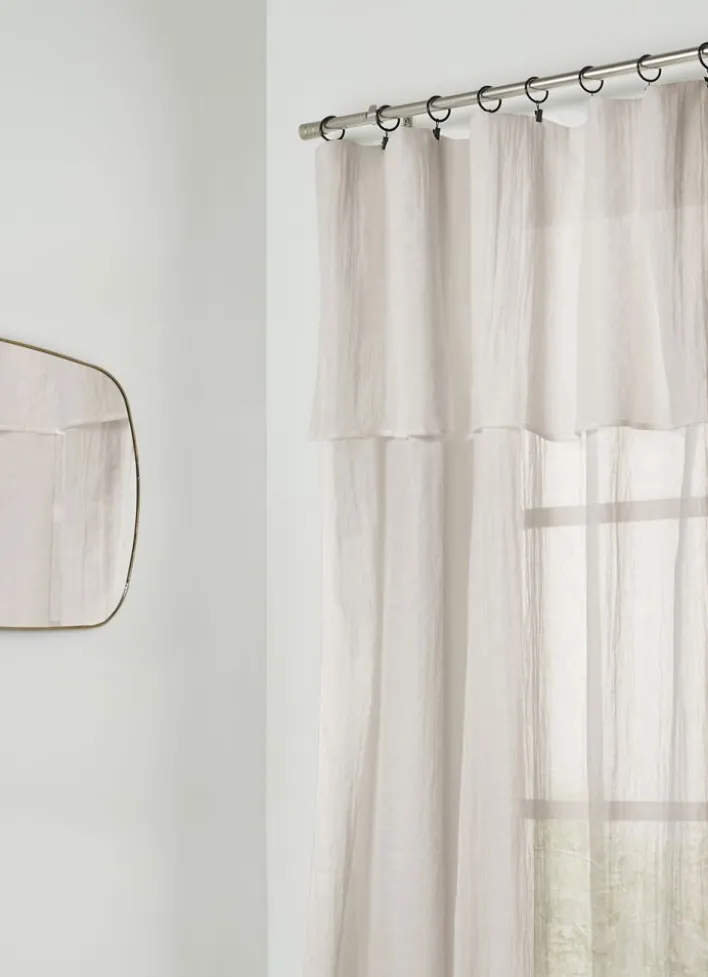 VOILAGE LÉGÈREMENT FROISSÉ FINITION DROITE H300 CM BEIGE