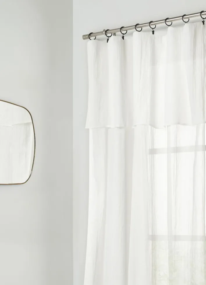 VOILAGE LÉGÈREMENT FROISSÉ FINITION DROITE H300 CM BLANC